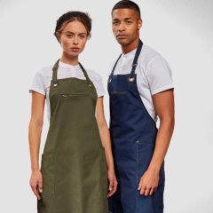 Premier ‘Barley’ Contrast Stitch Sustainable Bib Apron