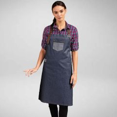 Premier Division Waxed Look Denim Bib Apron