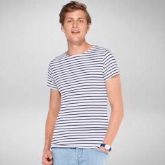 Sols Mens Short Sleeve Striped T-Shirt