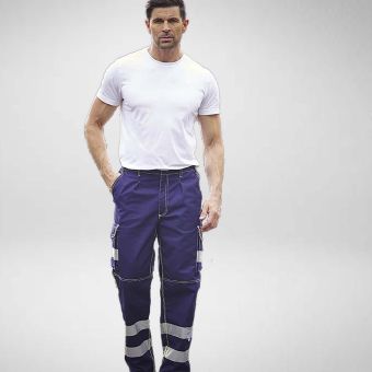 Yoko Hi Vis Cargo Trousers with Knee Pad Pockets