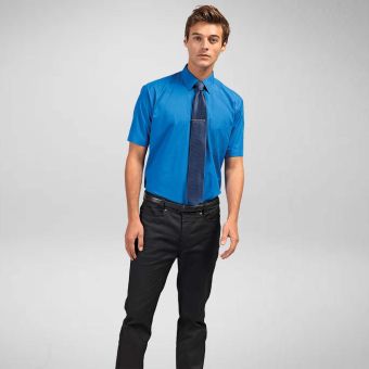 Premier Mens Short Sleeve Colours Poplin Shirt