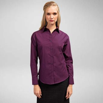 Premier Womens Long Sleeve Colours Poplin Blouse