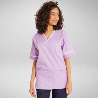 Behrens Contrast Trim Smart Scrub Top