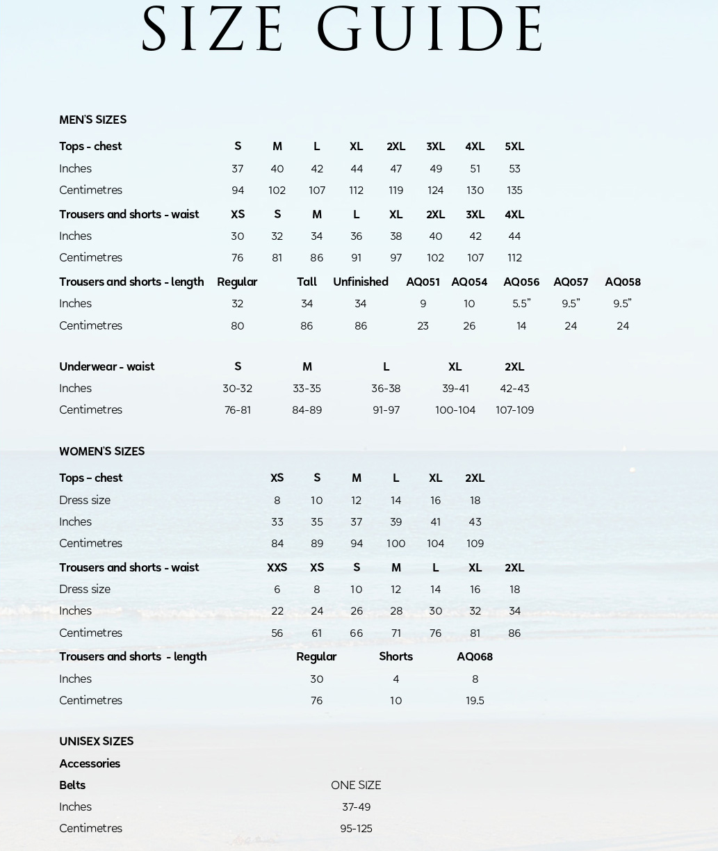 Asquith___Fox_Size_Guide_